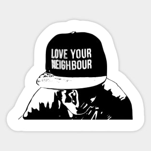 LOVE YOUR NEIGHBOUR Cool text cap Sticker